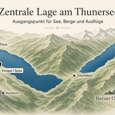 Switzerland Am Thunersee, Xxl Terrasse Spiez